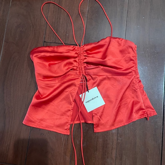 superdown Tops - Red Superdown silky top WITH TAGS NEVER WORN